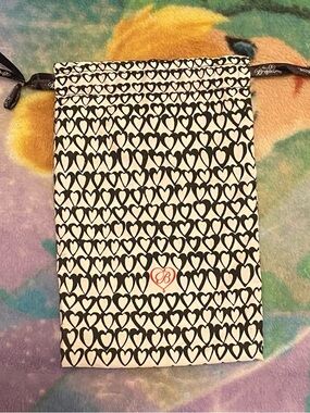 Brighton Black & White Heart Print Drawstring Pouch